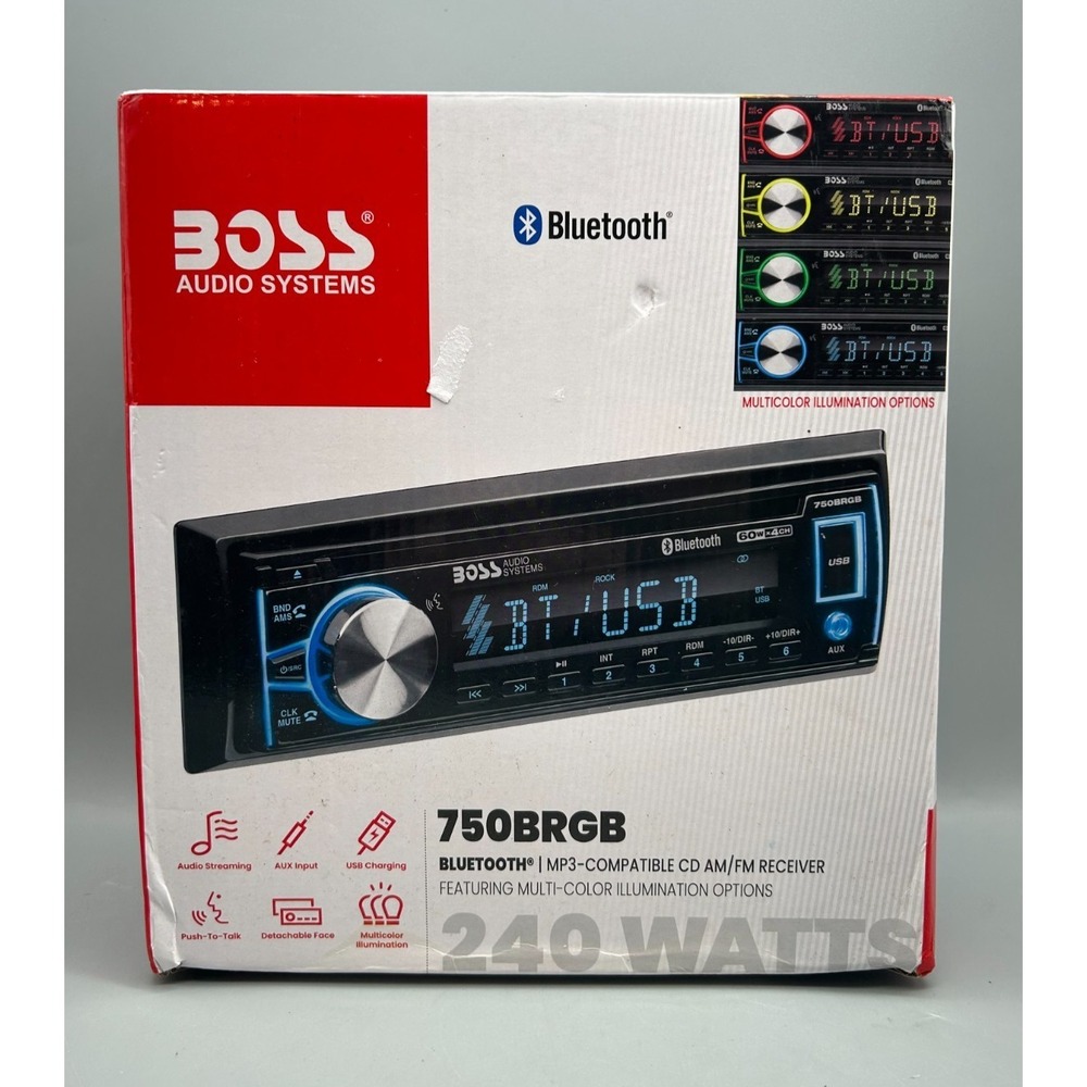 BOSS Audio Systems 750BRGB Bluetooth Car Stereo - CD USB AM/FM